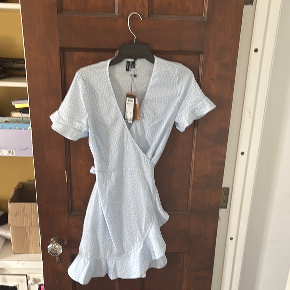 Light Blue Wrap Dress